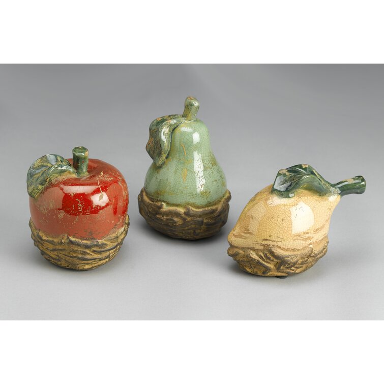 AA Importing 3 Piece Ceramic Fruit Sculpture Set & Reviews | Wayfair
